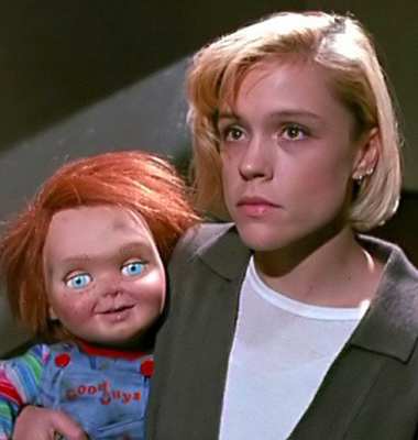 Before she played with Brandon Walsh’s heartstrings as Emily Valentine on 90210, Christine Elise had to deal with Chucky. 
